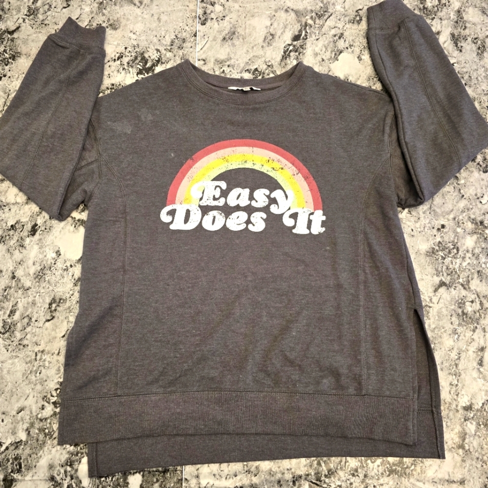Wildfox Easy Does It Sweatshirt Rainbow Gray Size XS Runs Big